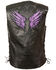 Image #2 - Milwaukee Leather Women's Stud & Wings Leather Vest - 4X, Black/purple, hi-res