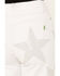 Image #4 - Vibrant Denim Women's Rhinestone Star High Rise Wide Leg Jeans, White, hi-res