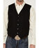 Image #3 - Cody James Men's Highlands Slub Button-Front Western Vest, Black, hi-res