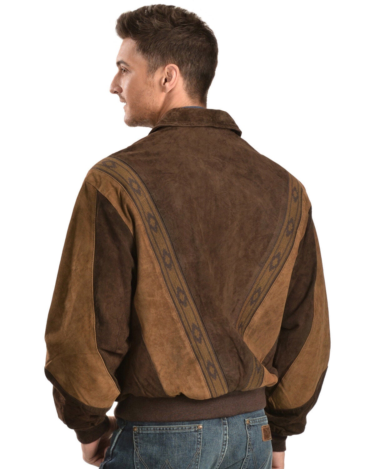 Image #3 - Scully Men's Boar Suede Leather Arena Jacket, Chocolate, hi-res