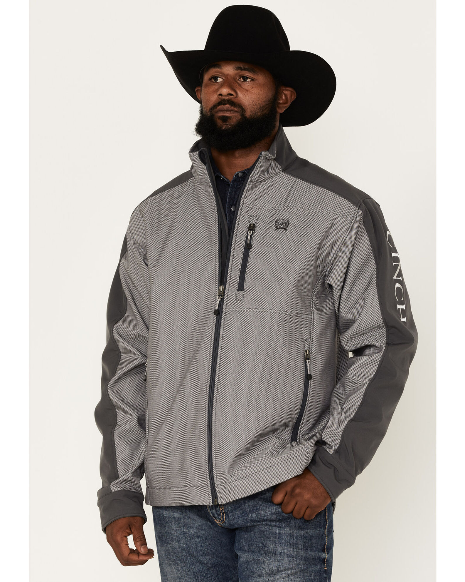 Cinch Men's Textured Logo Softshell Colorblock CC Jacket