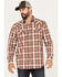 Image #2 - Moonshine Spirit Men's Rusty Gate Plaid Print Snap Western Shirt, Rust Copper, hi-res