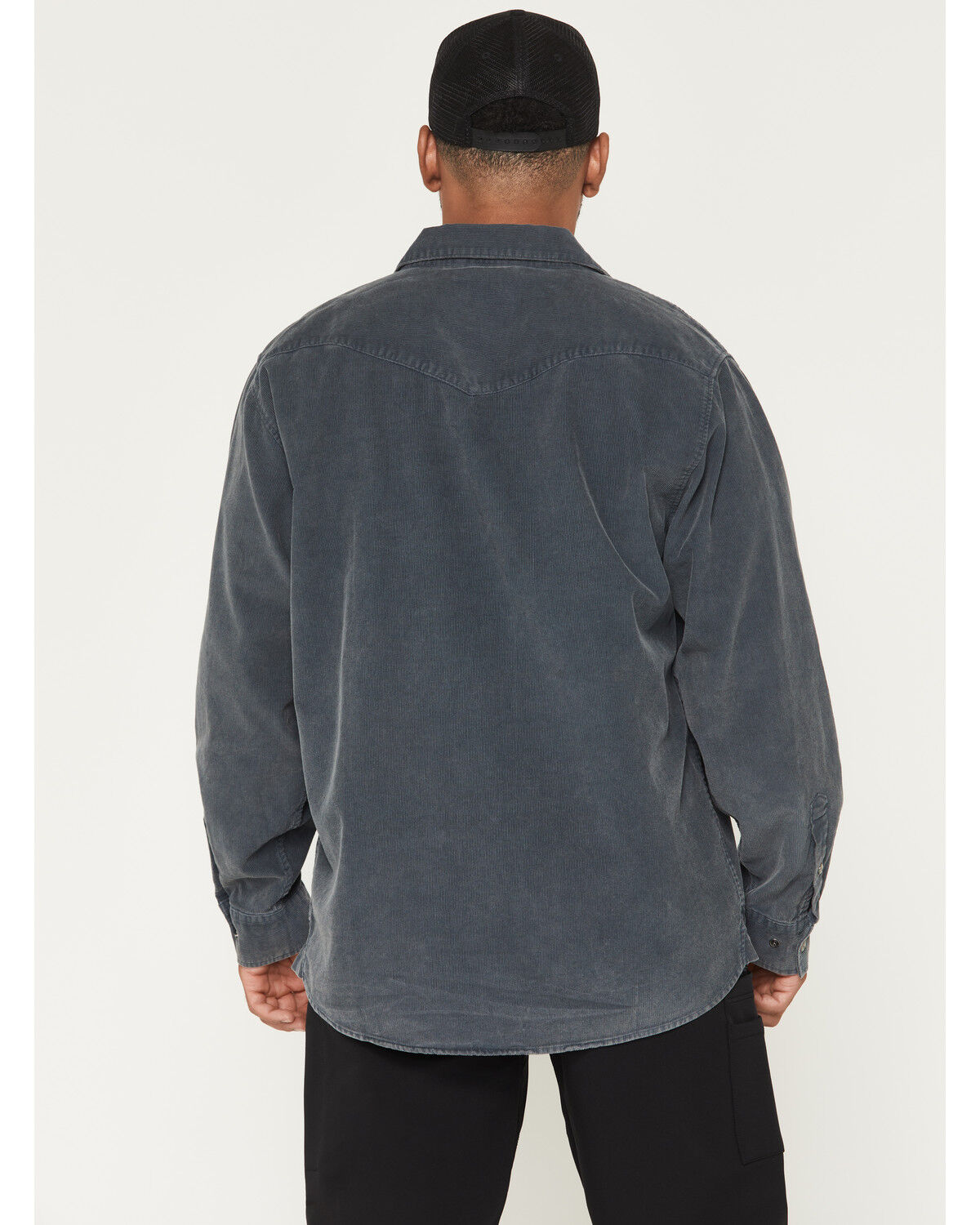 Image #4 - Thorogood Men's Wellington Corduroy Long Sleeve Snap Western Work Shirt, Slate, hi-res