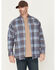 Image #1 - Ariat Men's FR Cienega Plaid Print Long Sleeve Button-Down Work Shirt, Indigo, hi-res