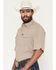 Image #2 - Wrangler Men's Solid Short Sleeve Snap Performance Western Shirt, Tan, hi-res