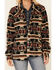 Image #3 - Outback Trading Co Women's Avery Southwestern Print Long Sleeve Button Down Western Big Shirt , Navy, hi-res