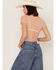 Image #4 - Free People Women's Keep It Simple Lace Short Sleeve Top, Pink, hi-res