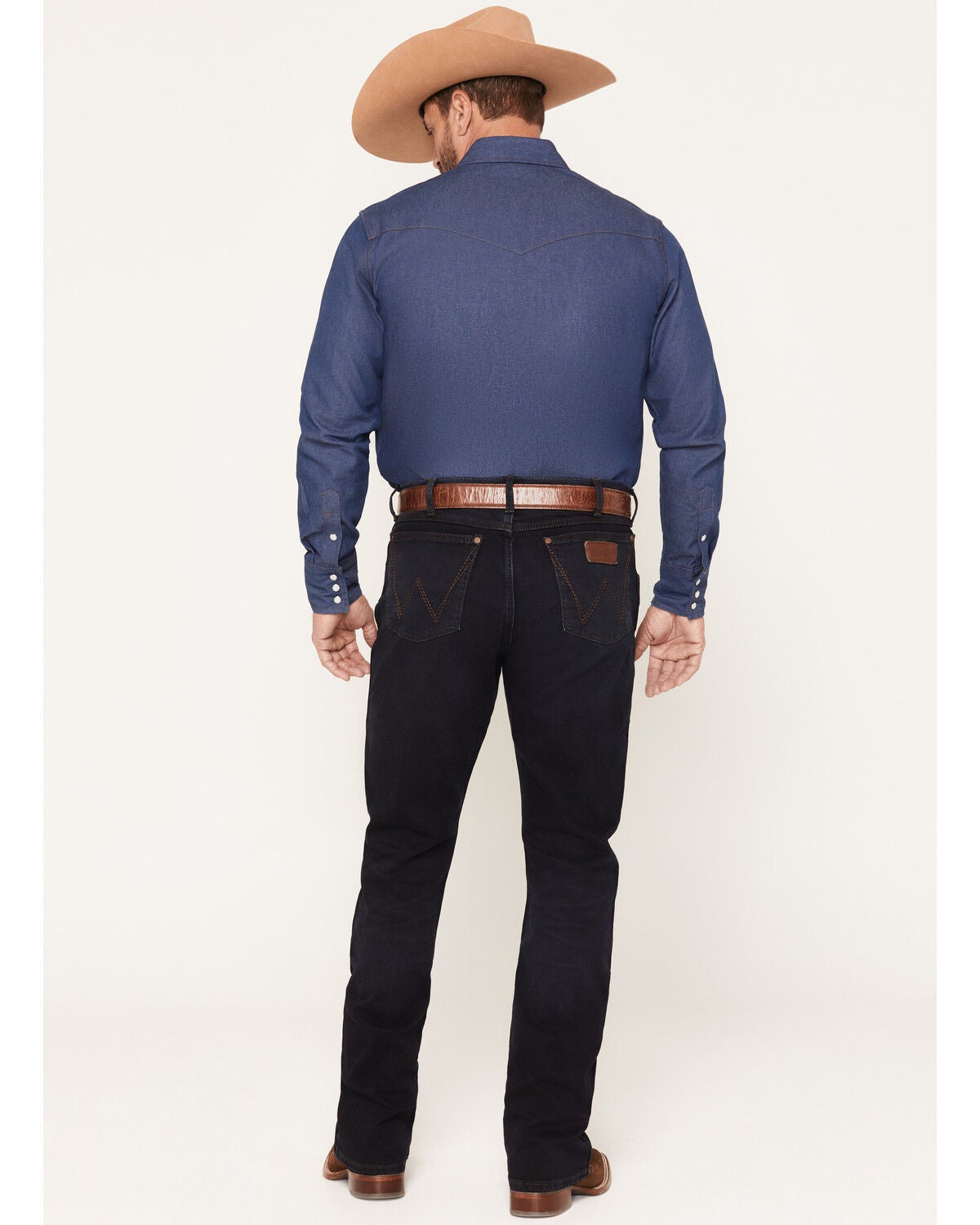 Image #3 - Wrangler Retro Men's 77MWZ Wiggins Dark Wash Slim Bootcut Stretch Denim Jeans, Dark Wash, hi-res
