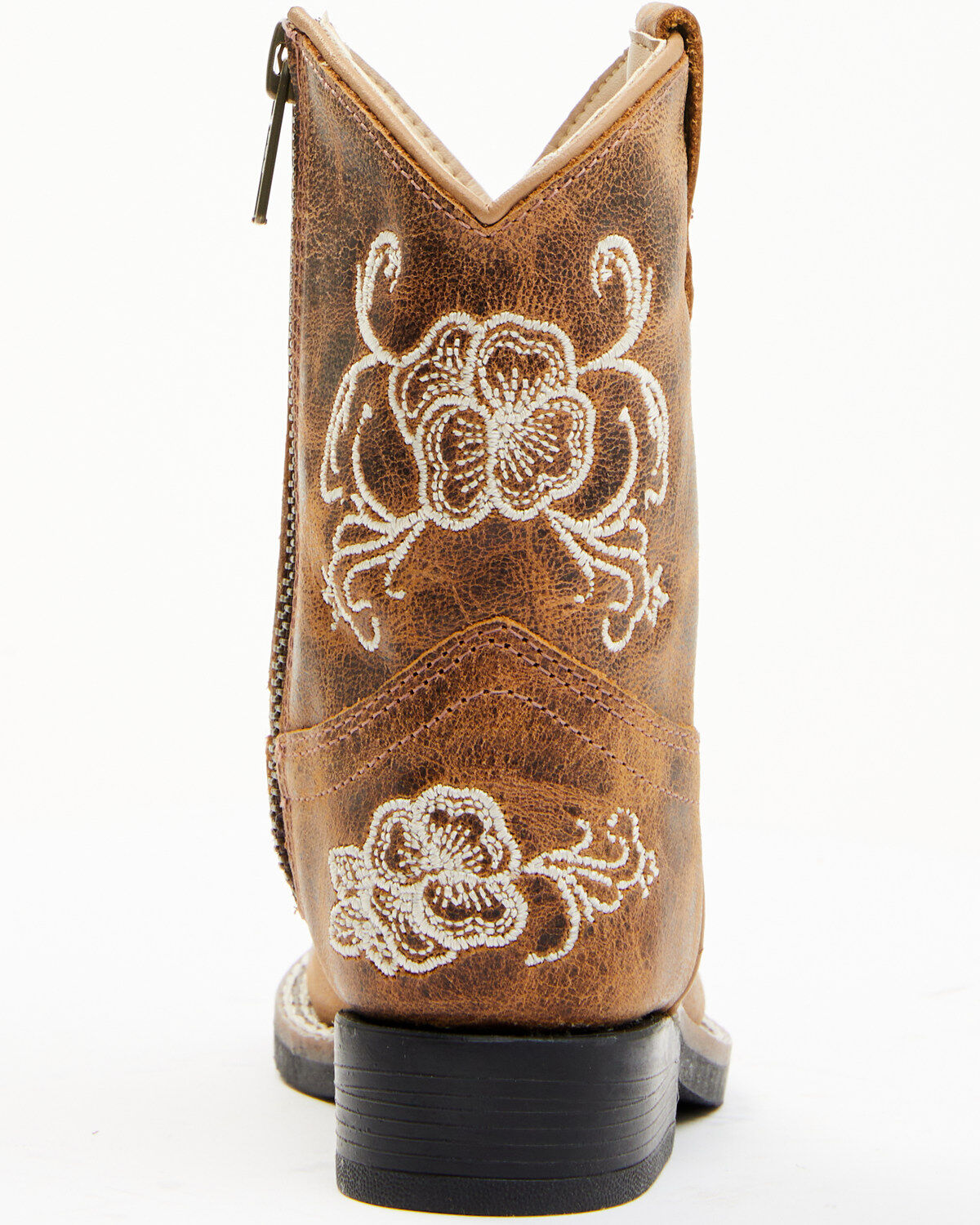 Image #5 - Shyanne Little Girls' Little Bitty Lasy Western Boots - Broad Square Toe, Brown, hi-res