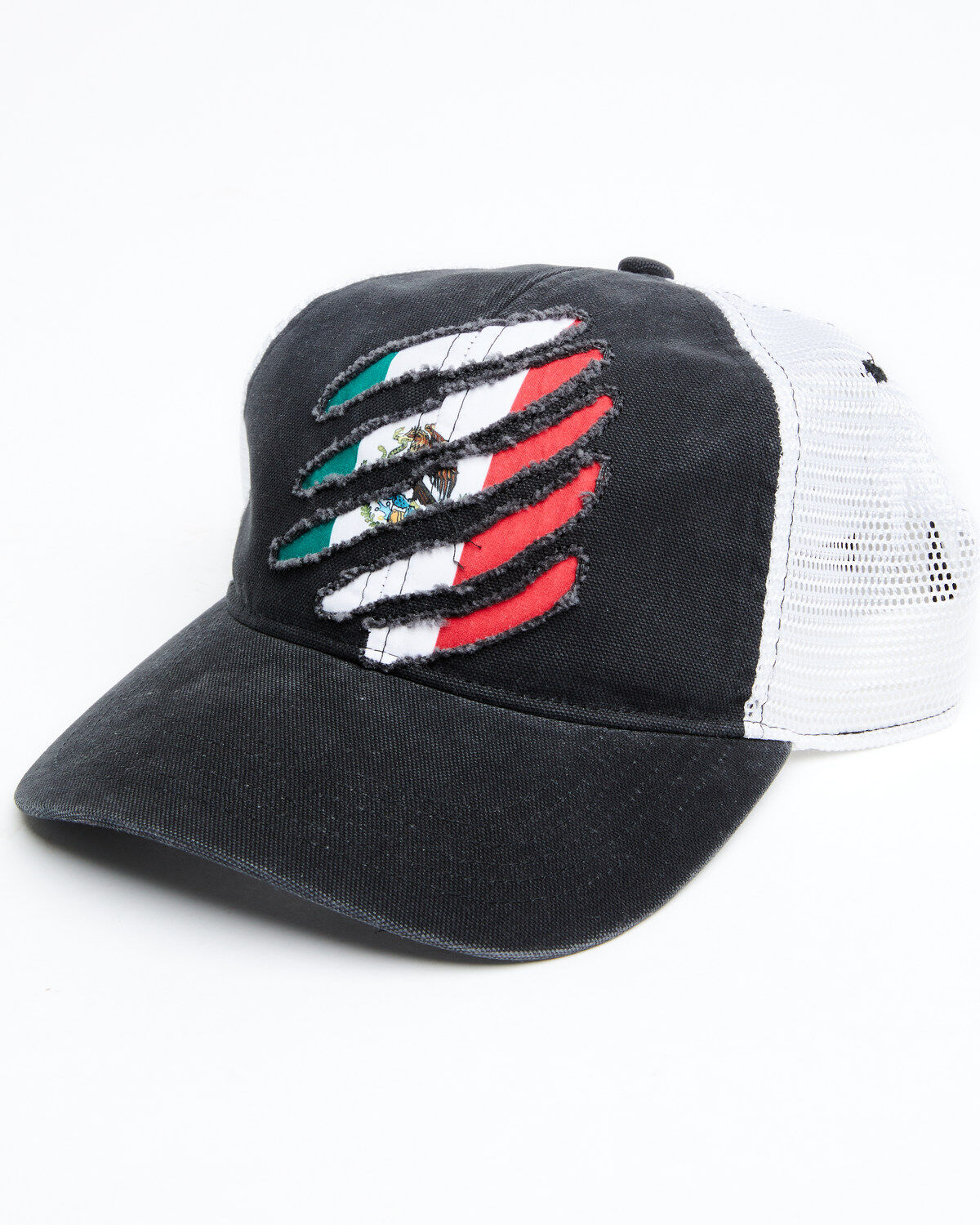Image #1 - Cody James Men's Scratched Mexico Flag Ball Cap, Black, hi-res
