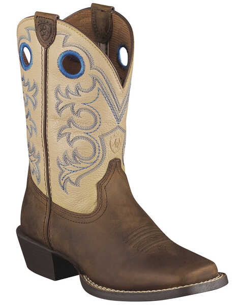 Image #1 - Ariat Youth Boys' Crossfire Cowboy Boots - Square Toe, , hi-res