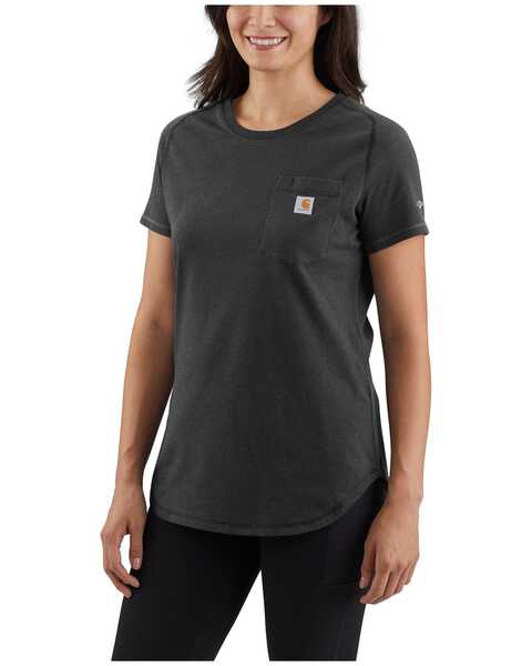 Carhartt Women's Force Relaxed Fit Midweight Short Sleeve Work Tee, Black, hi-res
