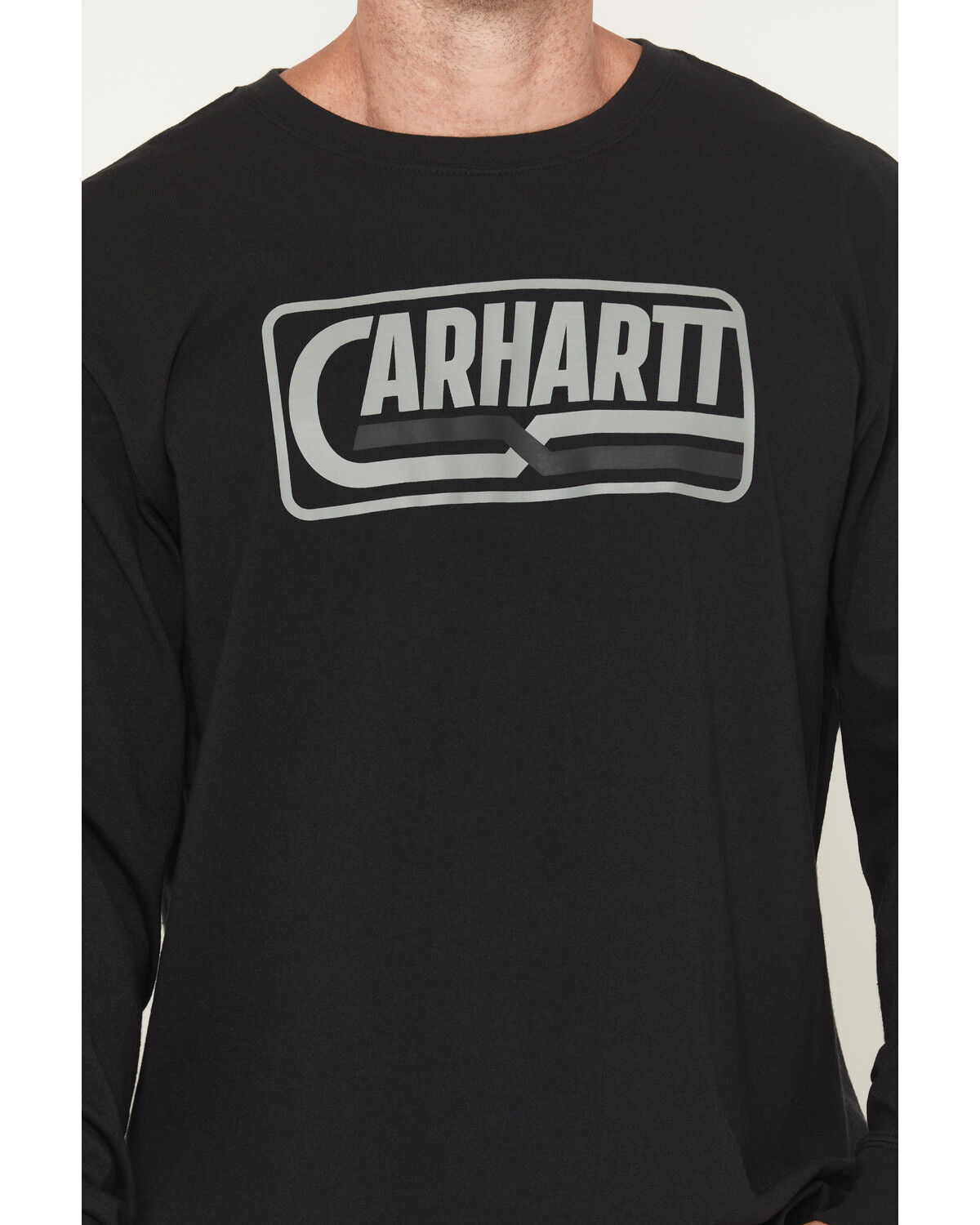 Image #3 - Carhartt Men's Loose Fit Heavyweight Logo Long Sleeve Graphic T-Shirt, Black, hi-res