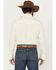 Image #4 - Wrangler Men's White Solid Dobby Long Sleeve Pearl Snap Western Shirt - Big & Tall, Cream, hi-res