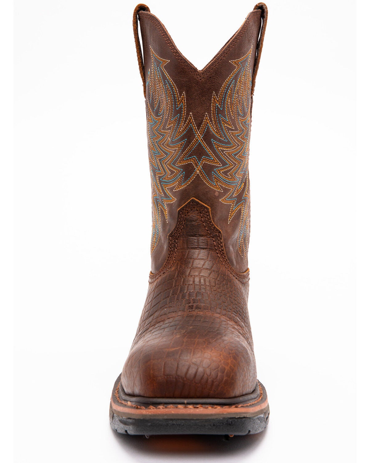 Image #4 - Ariat Brown Croc Print Workhog Waterproof Work Boots - Composite Toe, , hi-res