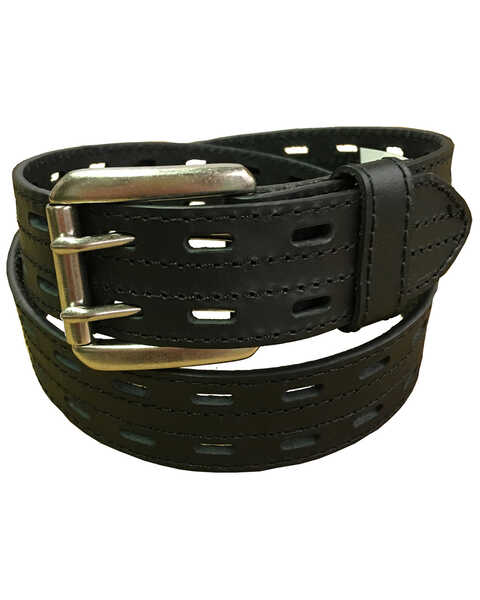 Danbury Men's Leather Prong Rollar Bar Work Belt , Black, hi-res