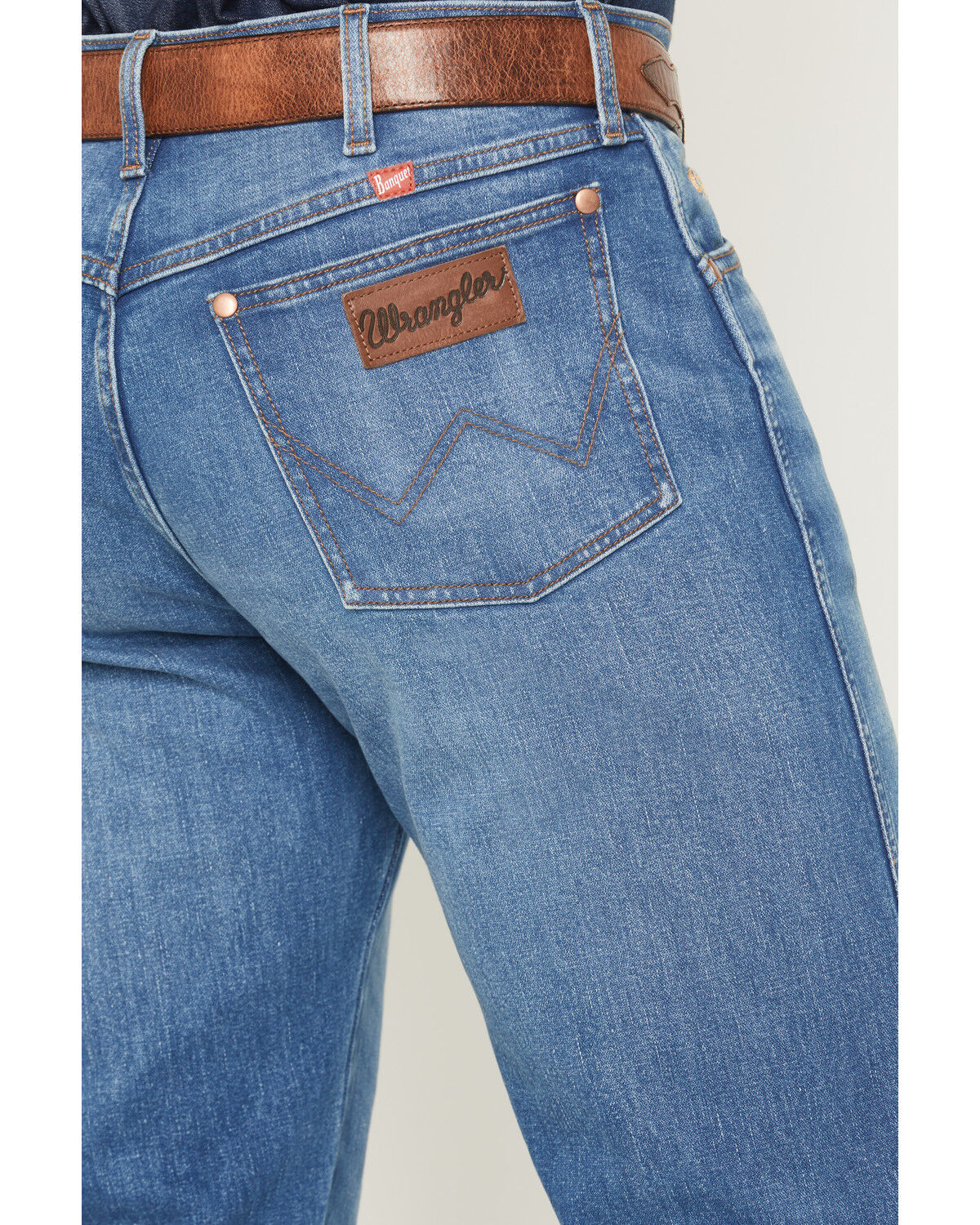 Image #4 - Wrangler X Coors Banquet Men's 13MWZ Golden Blue Medium Wash Straight Stretch Denim Jeans, Medium Wash, hi-res