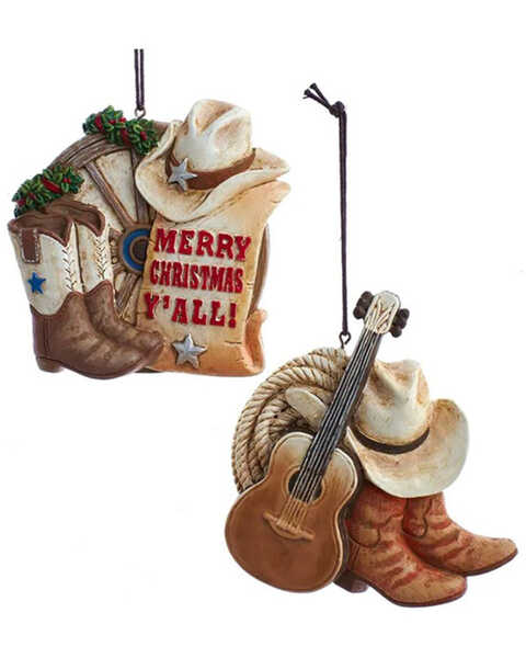 Kurt Adler Western Boot Christmas Ornaments - 2 Piece , Multi, hi-res