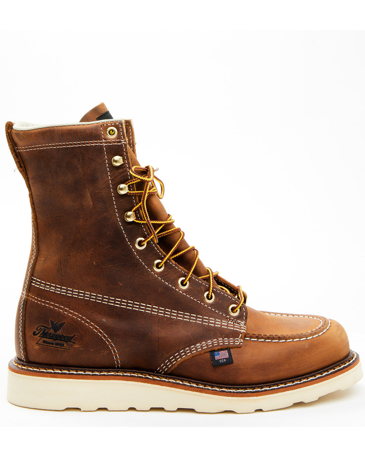 Image #2 - Thorogood Men's 8" American Heritage MAXwear Wedge Sole Work Boots - Soft Toe, Brown, hi-res