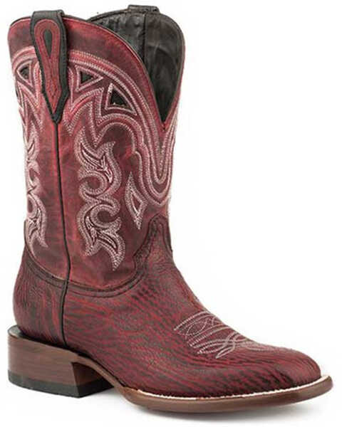 Stetson Women's Meadow Exotic Shark Boots - Square Toe, Black, hi-res