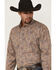 Image #2 - George Strait by Wrangler Men's Paisley Print Long Sleeve Button-Down Stretch Western Shirt, Brown, hi-res