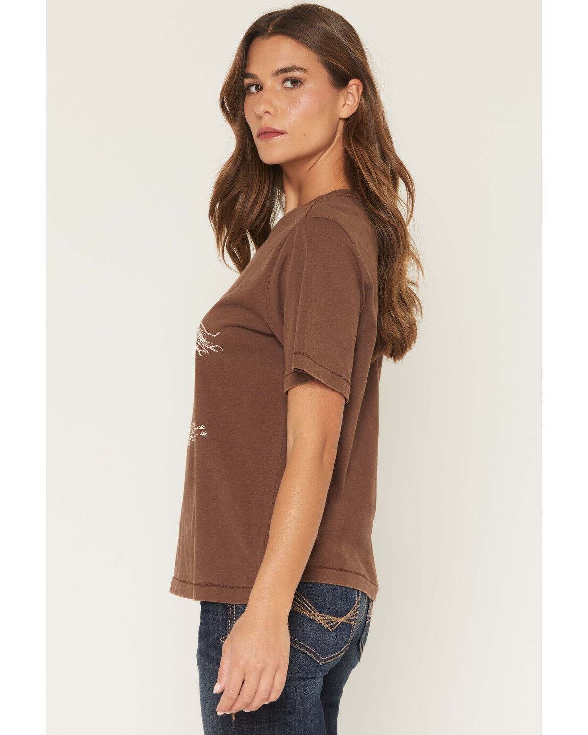 Image #2 - Shyanne Women's Cowboy Horse Short Sleeve Boyfriend Graphic Tee, Brown, hi-res