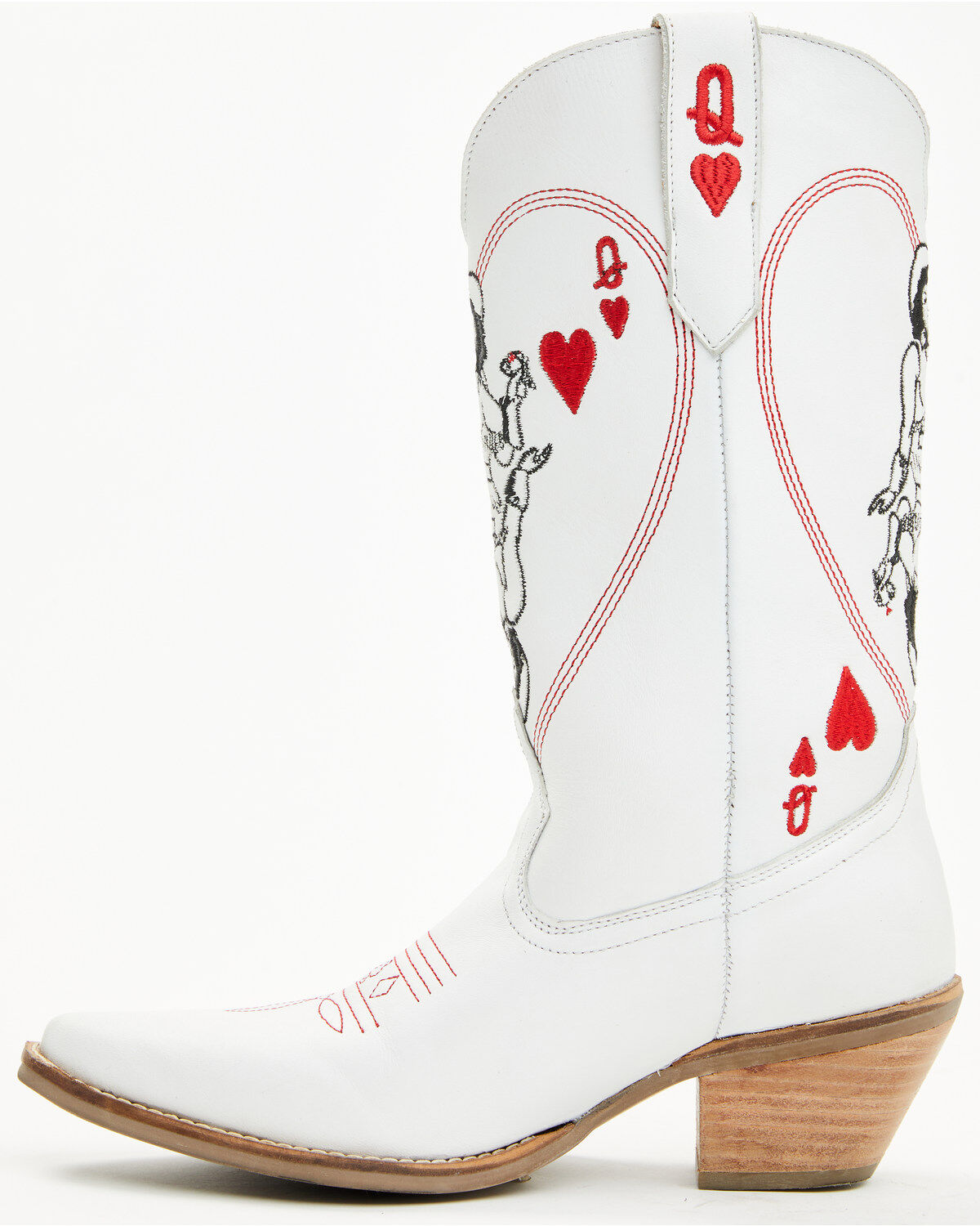 Image #3 - Dingo Women's Queen A Hearts Western Boots - Snip Toe, White, hi-res