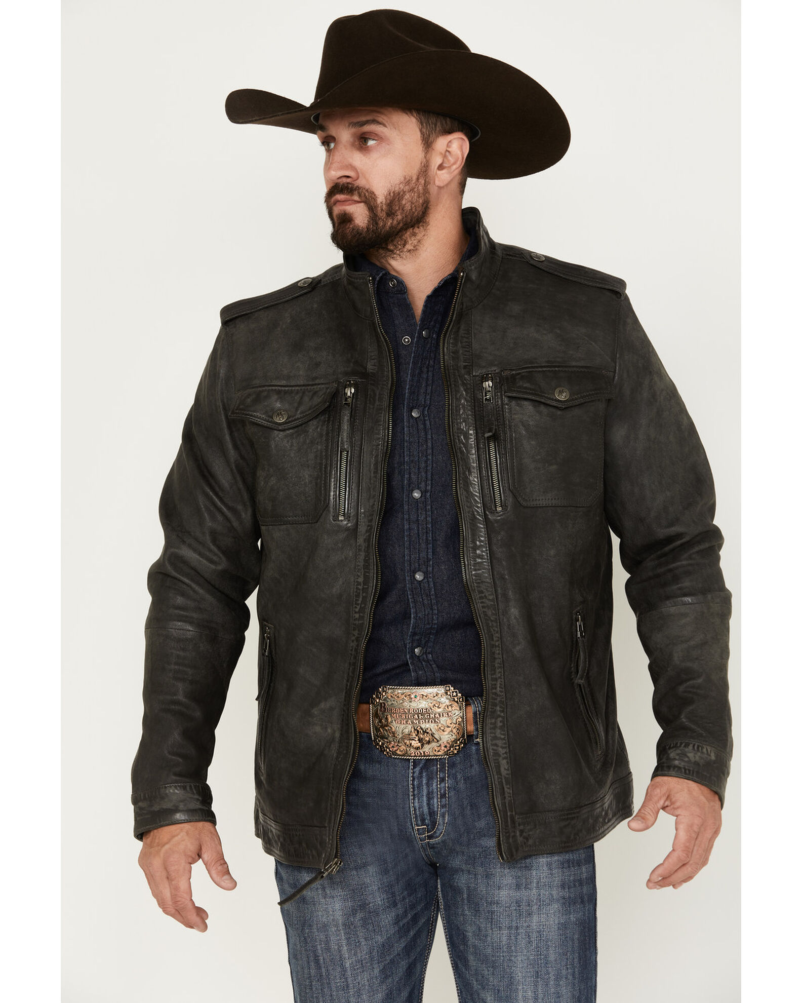 Moonshine Spirit Men s Leather Moto Jacket Boot Barn