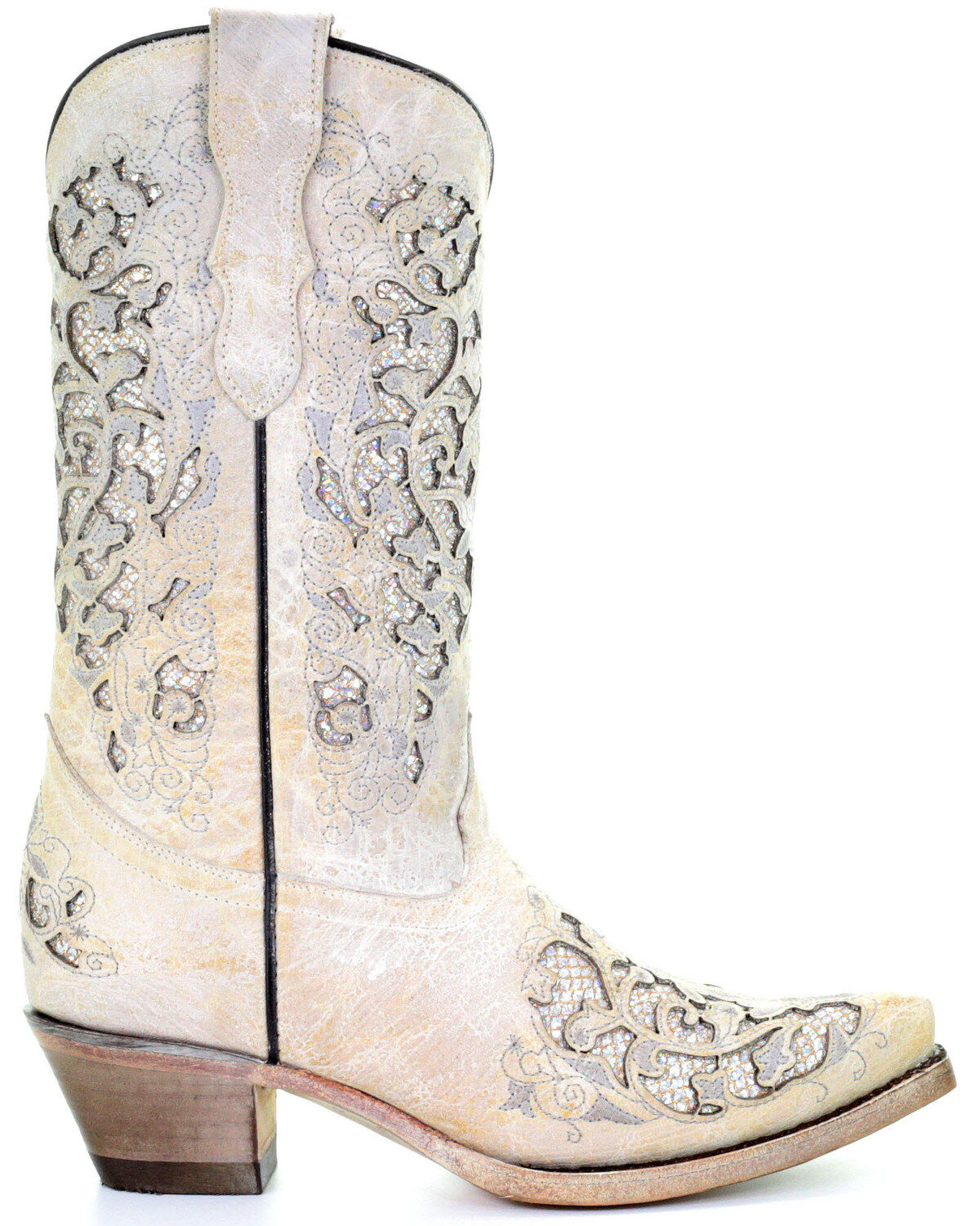 Image #2 - Corral Girls' Glitter Inlay Boots - Snip Toe, , hi-res