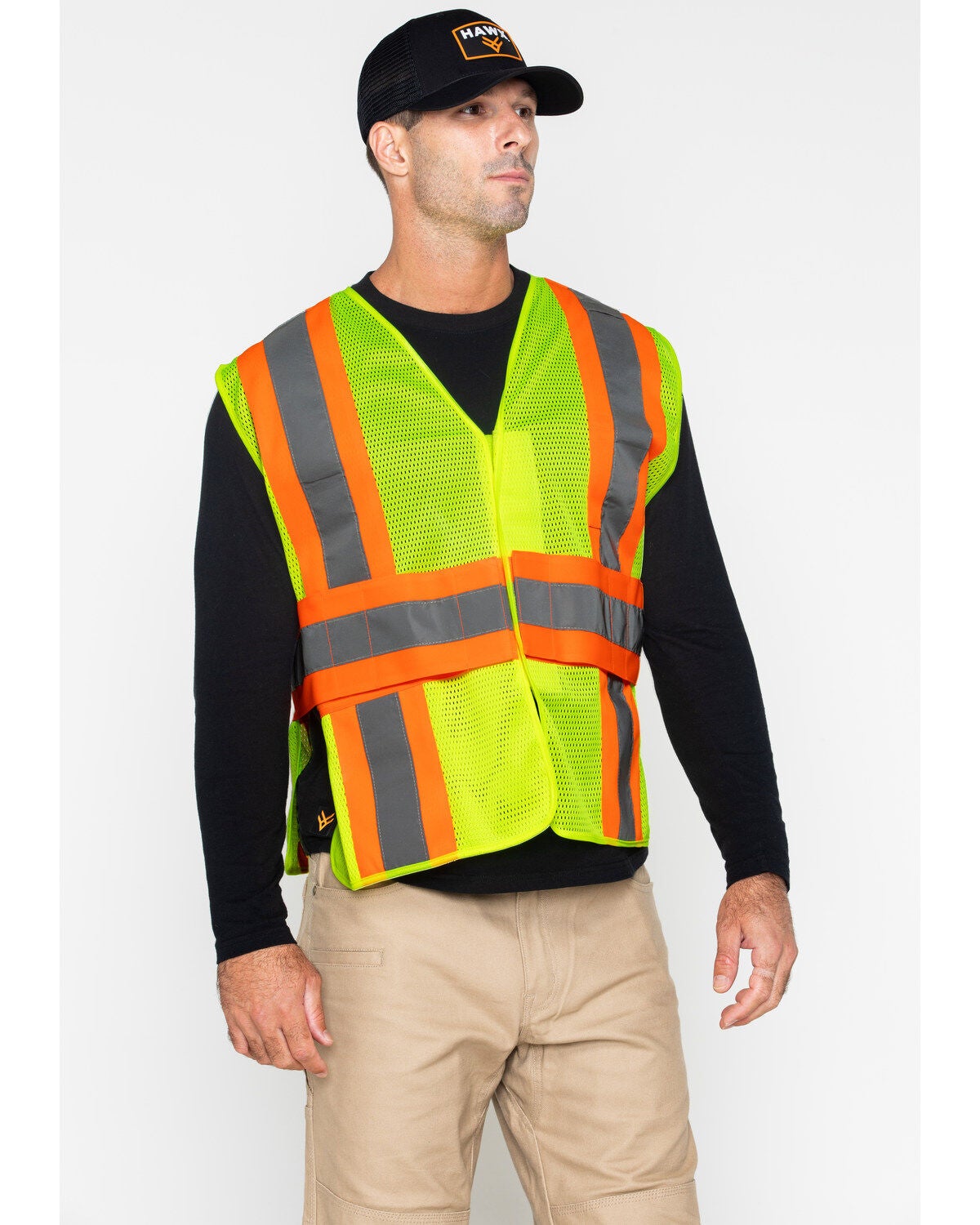 Hawx Men's 2-Tone Mesh Work XL Vest - Big & Tall, Yellow, hi-res