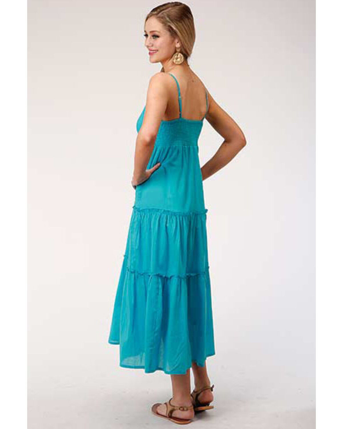 turquoise embroidered dress