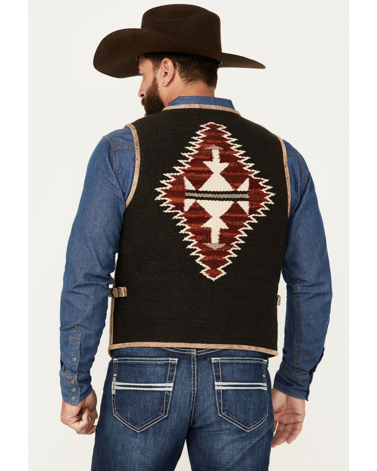 Image #4 - Cody James Men's White Buffalo Suede Vest, Tan, hi-res