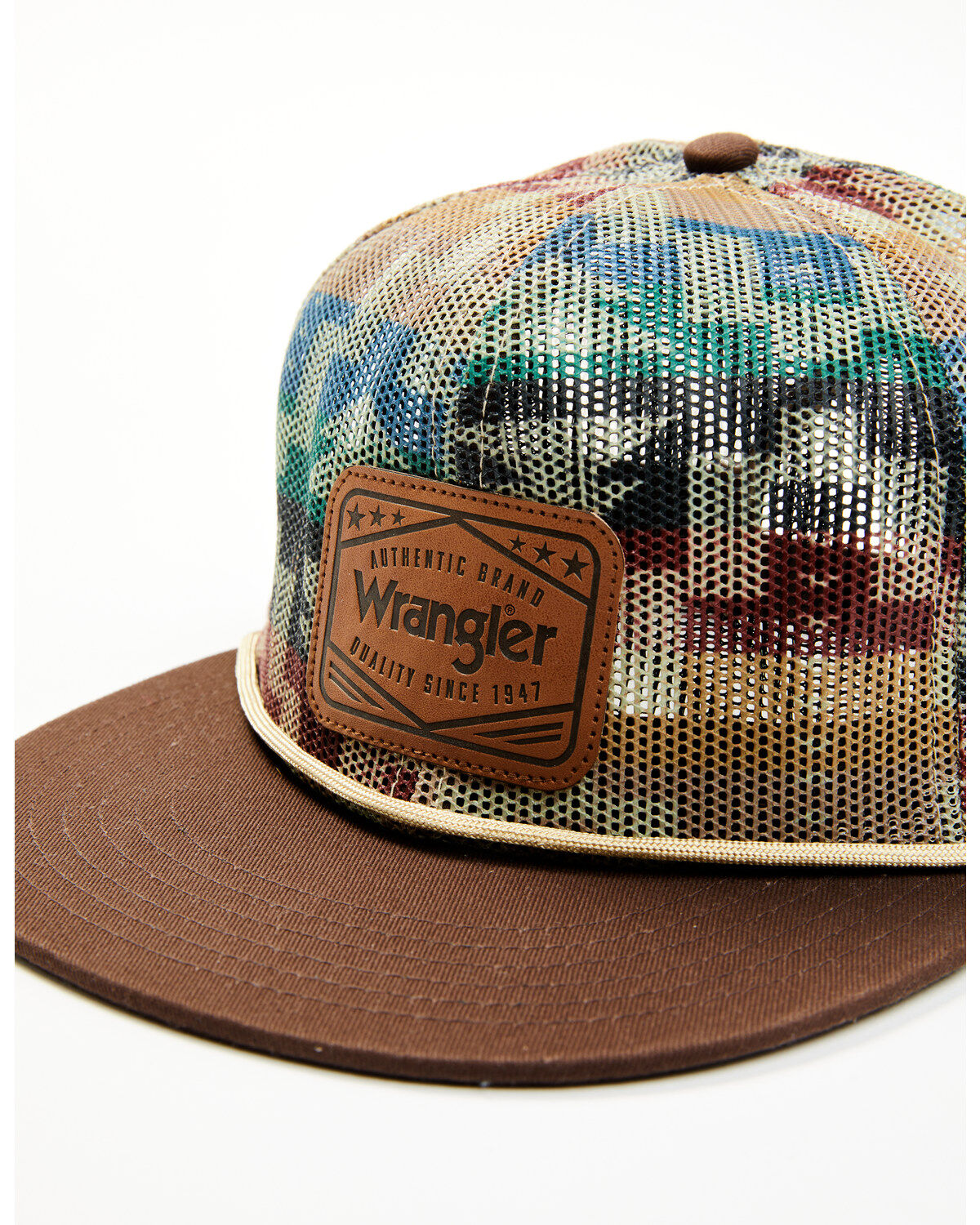 Image #2 - Boot Barn X Wrangler Men's Logo Baseball Cap, Brown, hi-res
