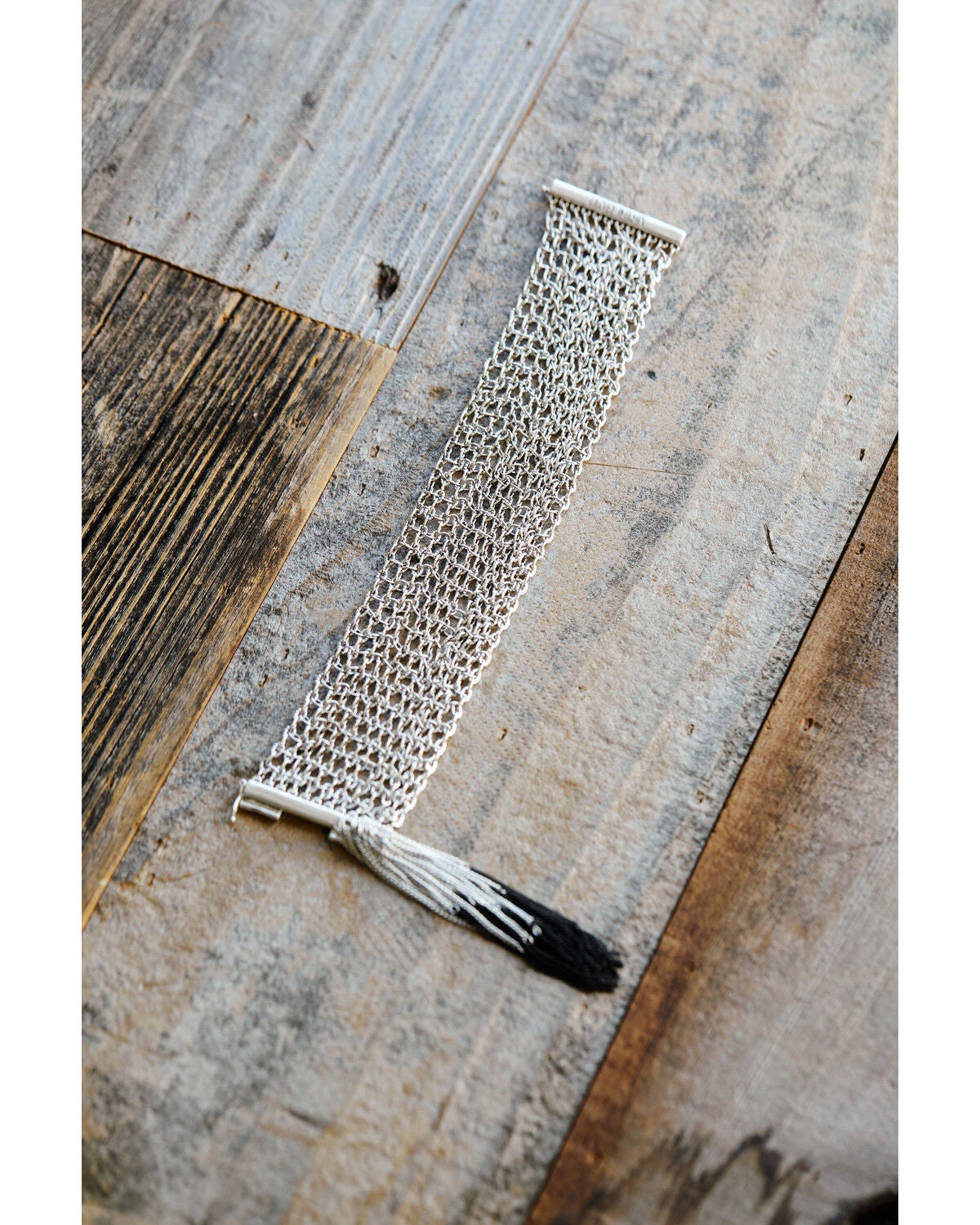 Image #2 - Lainey Wilson Women's Wide Chain Tassel Flex Bracelet, Silver, hi-res