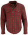 Image #1 - Milwaukee Performance Men's Aramid Reinforced Checkered Flannel Biker Shirt - Big & Tall, Black/red, hi-res