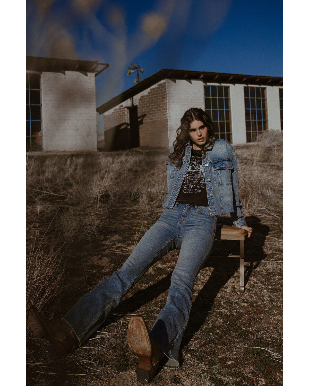 Cleo + Wolf Women's Wilshire Cropped Oversized Denim Jacket, Light Wash, hi-res