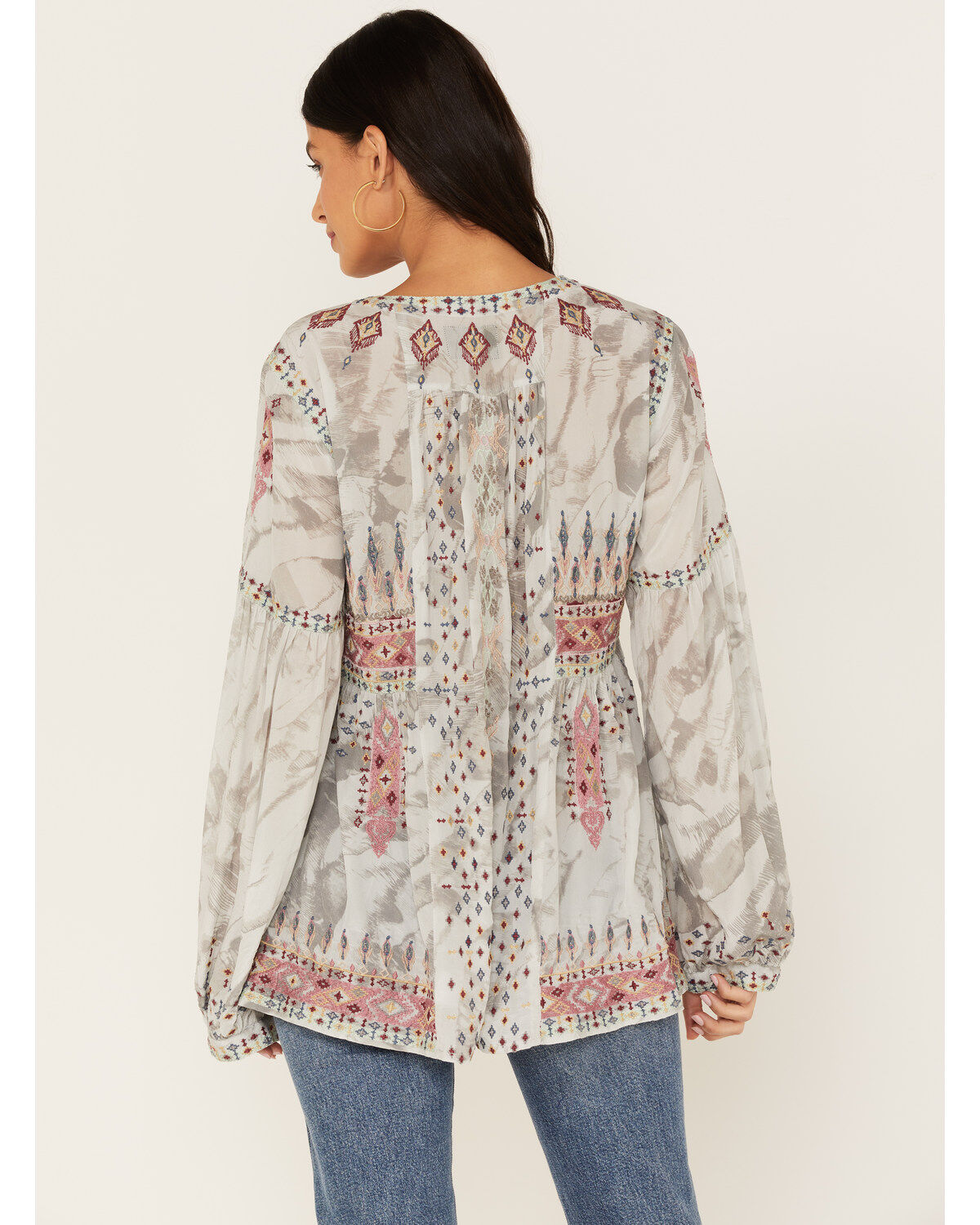Image #4 - Johnny Was Women's Deliza Embroidered Silk Blouse, Multi, hi-res