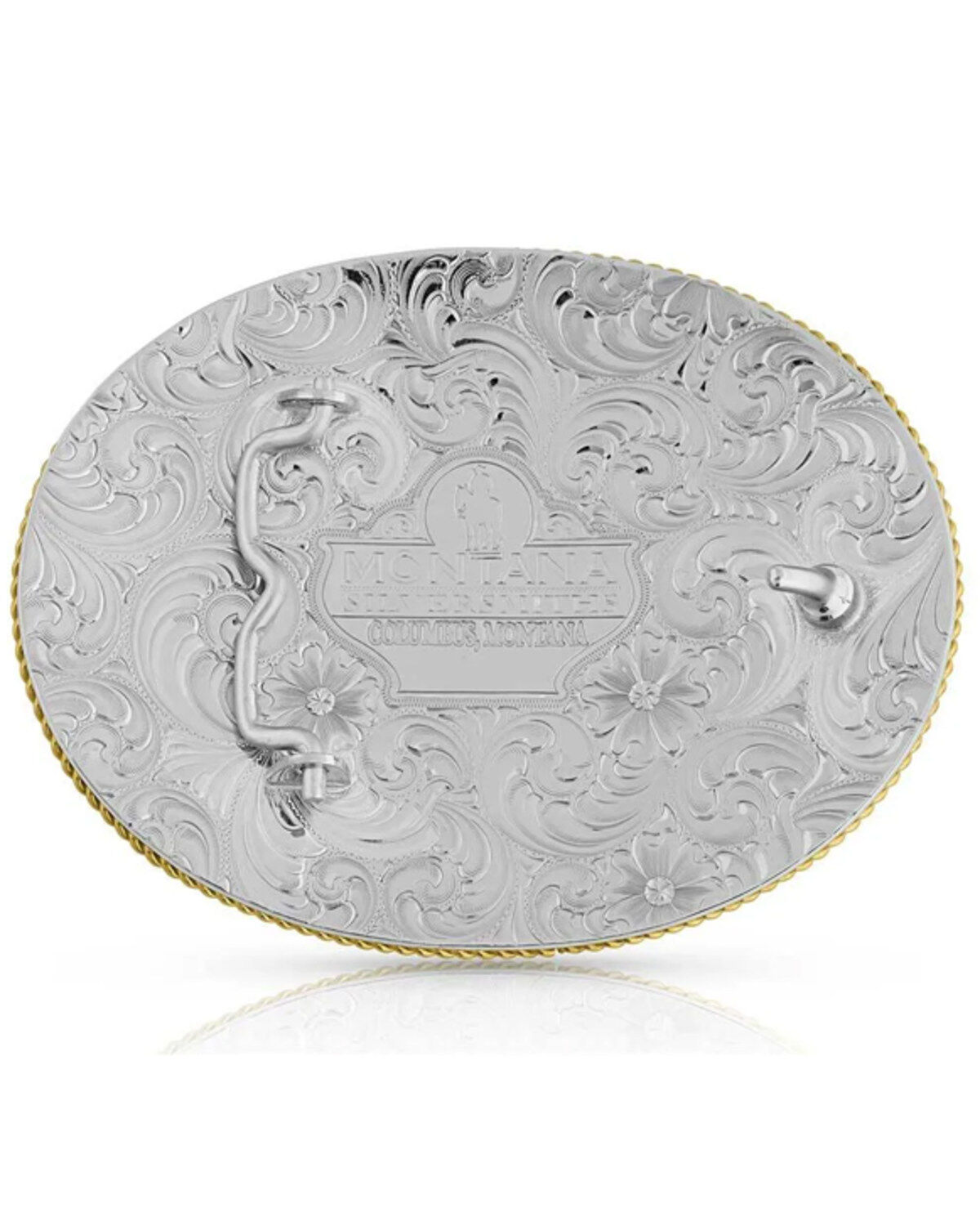 Image #2 - Montana Silversmiths Men's Bronze Rippling Waters Christian Cowboy Belt Buckle, Silver, hi-res