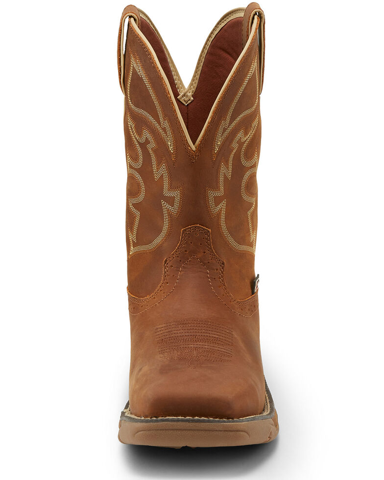 justin men's rugged tan stampede steel toe work boots