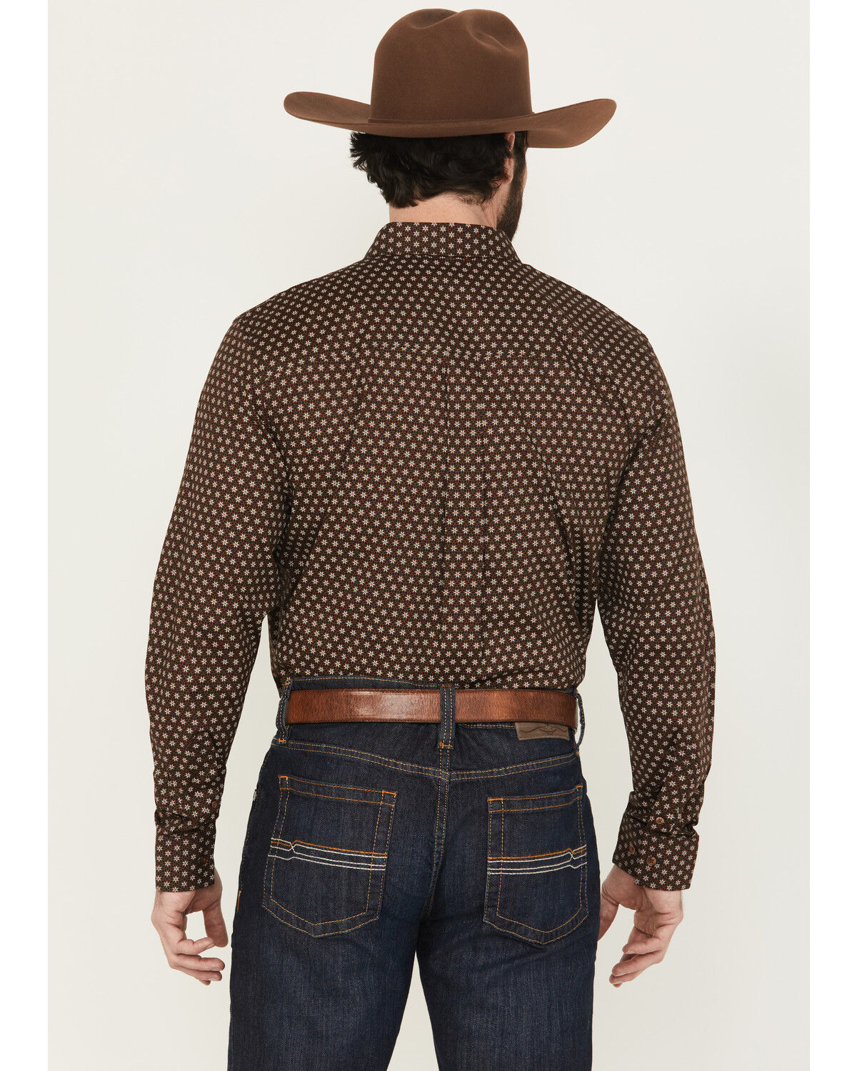 Image #4 - Cody James Men's Sebastian Geo Print Long Sleeve Button-Down Stretch Western Shirt, Dark Brown, hi-res