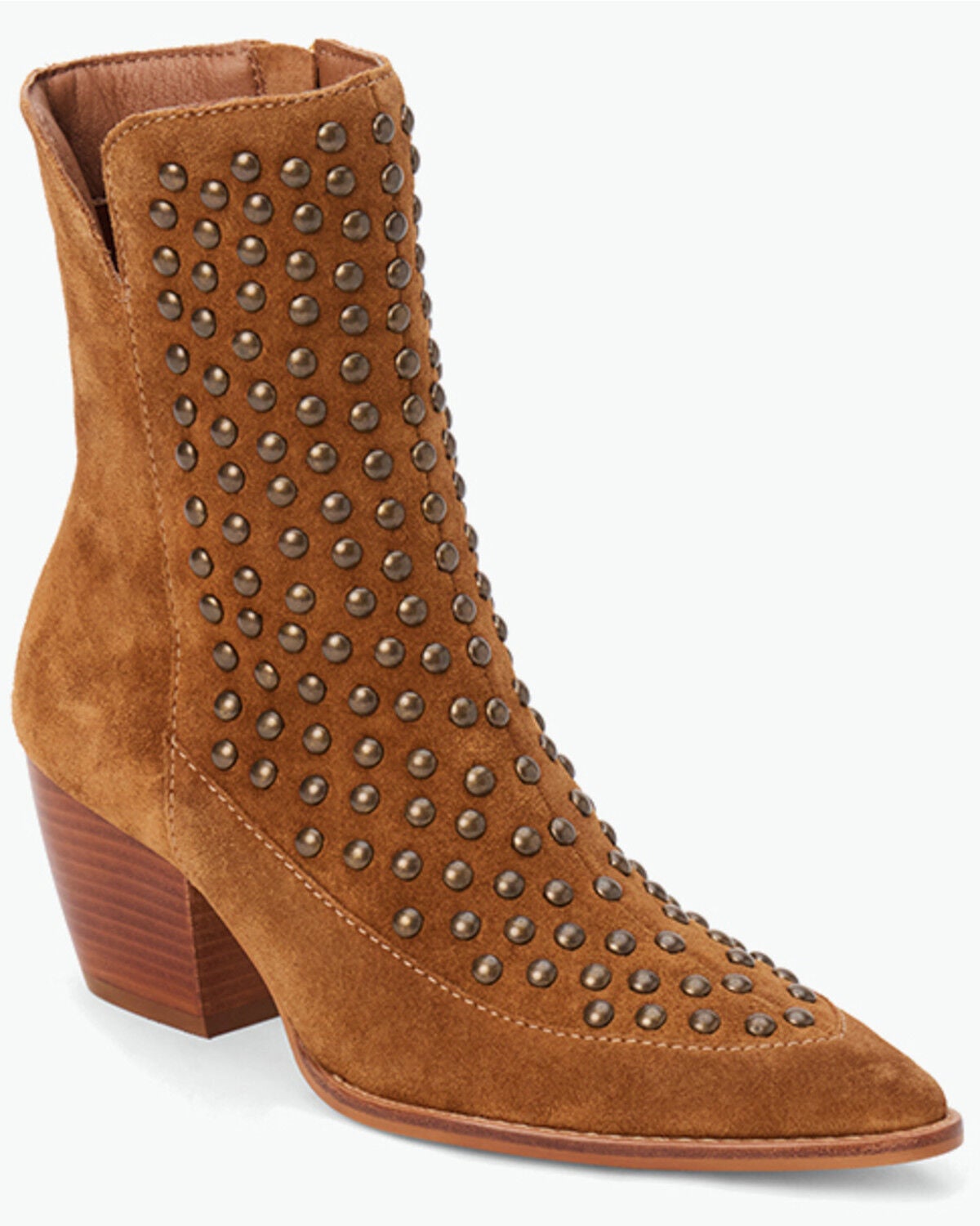 Matisse Women's Margaret Studded Suede Booties - Round Toe, Brown, hi-res