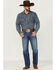 Cinch Men's Label Performance Stretch Relaxed Bootcut Jeans , Indigo, hi-res