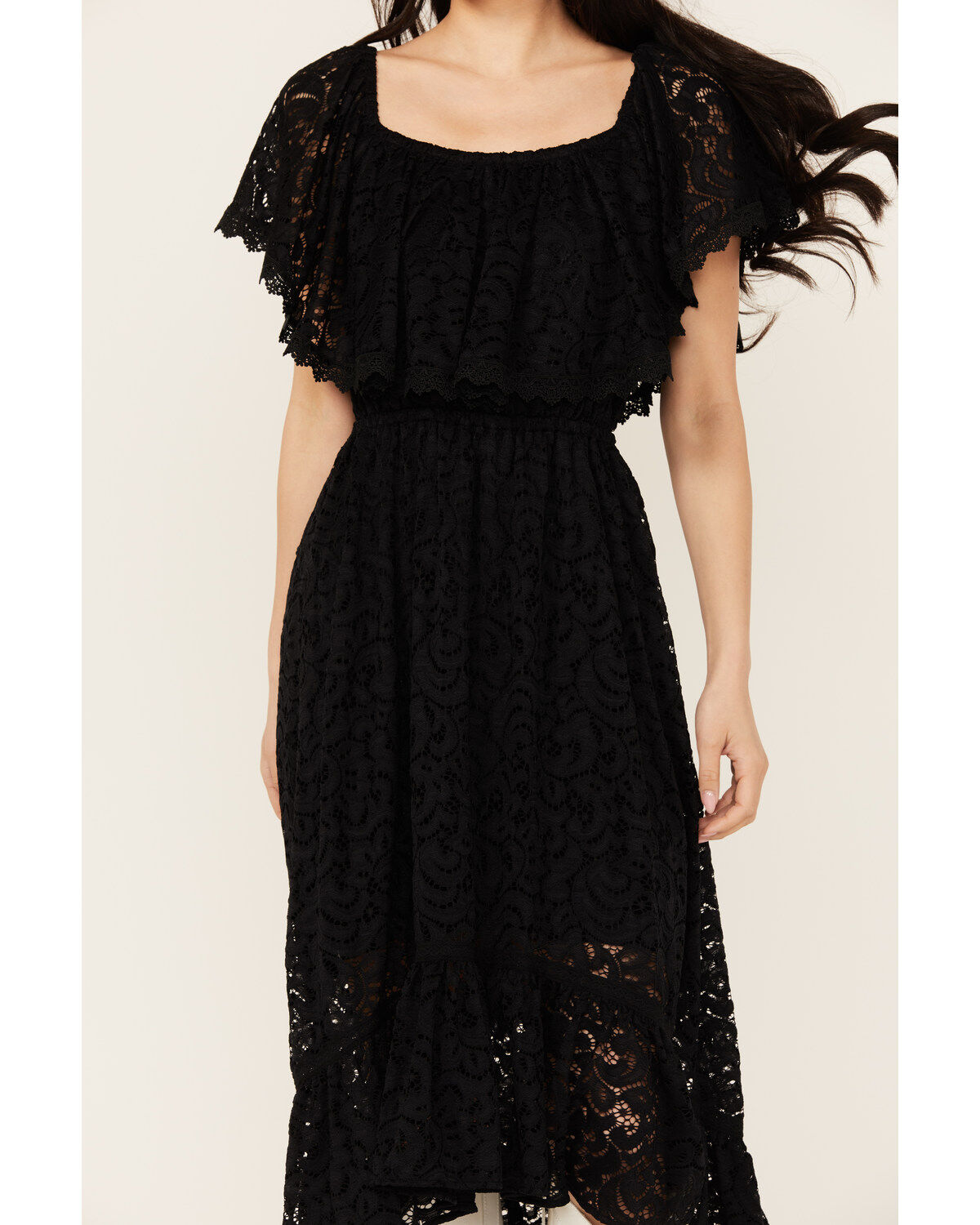 Image #3 - Beyond The Radar Women's Short Sleeve Midi Dress, Black, hi-res