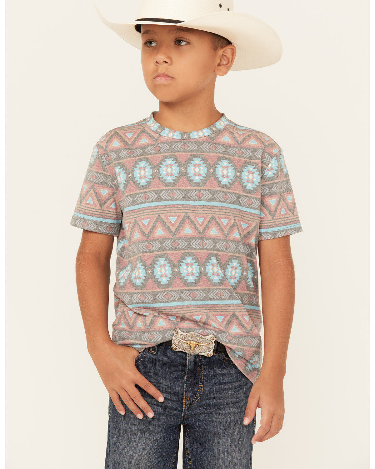 Image #1 - Rock & Roll Denim Boys' Southwestern Print Short Sleeve T-Shirt, , hi-res