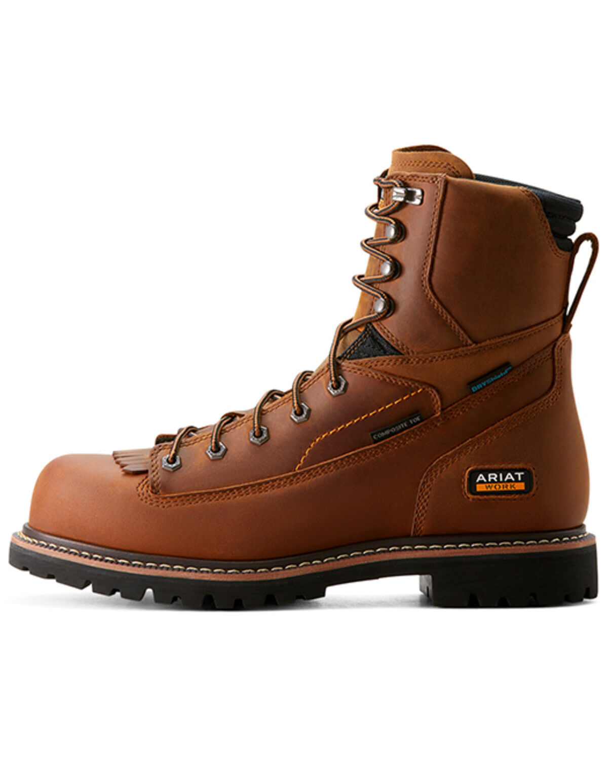 Image #2 - Ariat Men's 8" Longview Shock Shield Waterproof Boots - Composite Toe, Brown, hi-res