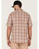 Image #4 - Carhartt Men's Rugged Flex Nutmeg Plaid Relaxed Short Sleeve Snap Western Shirt , Brown, hi-res