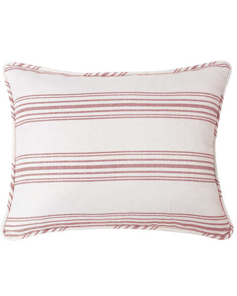 HiEnd Accents Prescott Red Stripe Pillow Sham Set - Queen , Red, hi-res