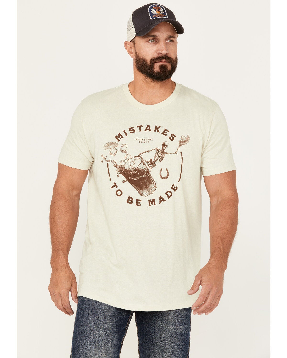 Moonshine Spirit&reg; Men's Mistakes To Be Made Short Sleeve Graphic T-Shirt, Tan, hi-res