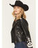 Image #2 - Stoosh Women's Embellished Faux Leather Jacket, Black, hi-res