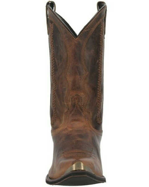 Laredo Men's Murphy Braid Bucklace Distressed Western Boots - Snip Toe , Chocolate, hi-res